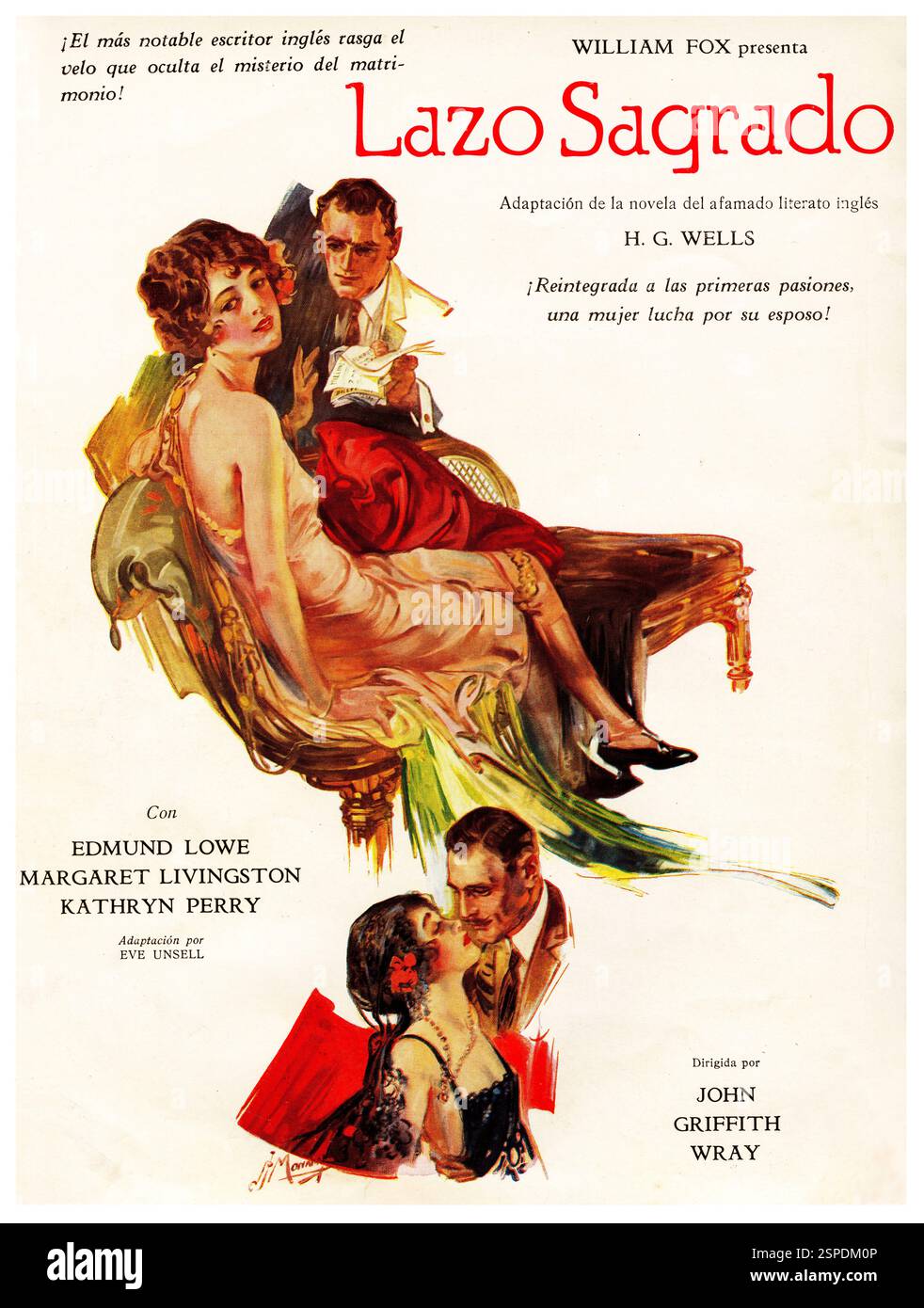 Publicidad. Anuncio de la película Lazo Sagrado, producida por William Fox (1872-1952), regista de cine norteamericano de origen húngaro. Año 1926. Foto Stock