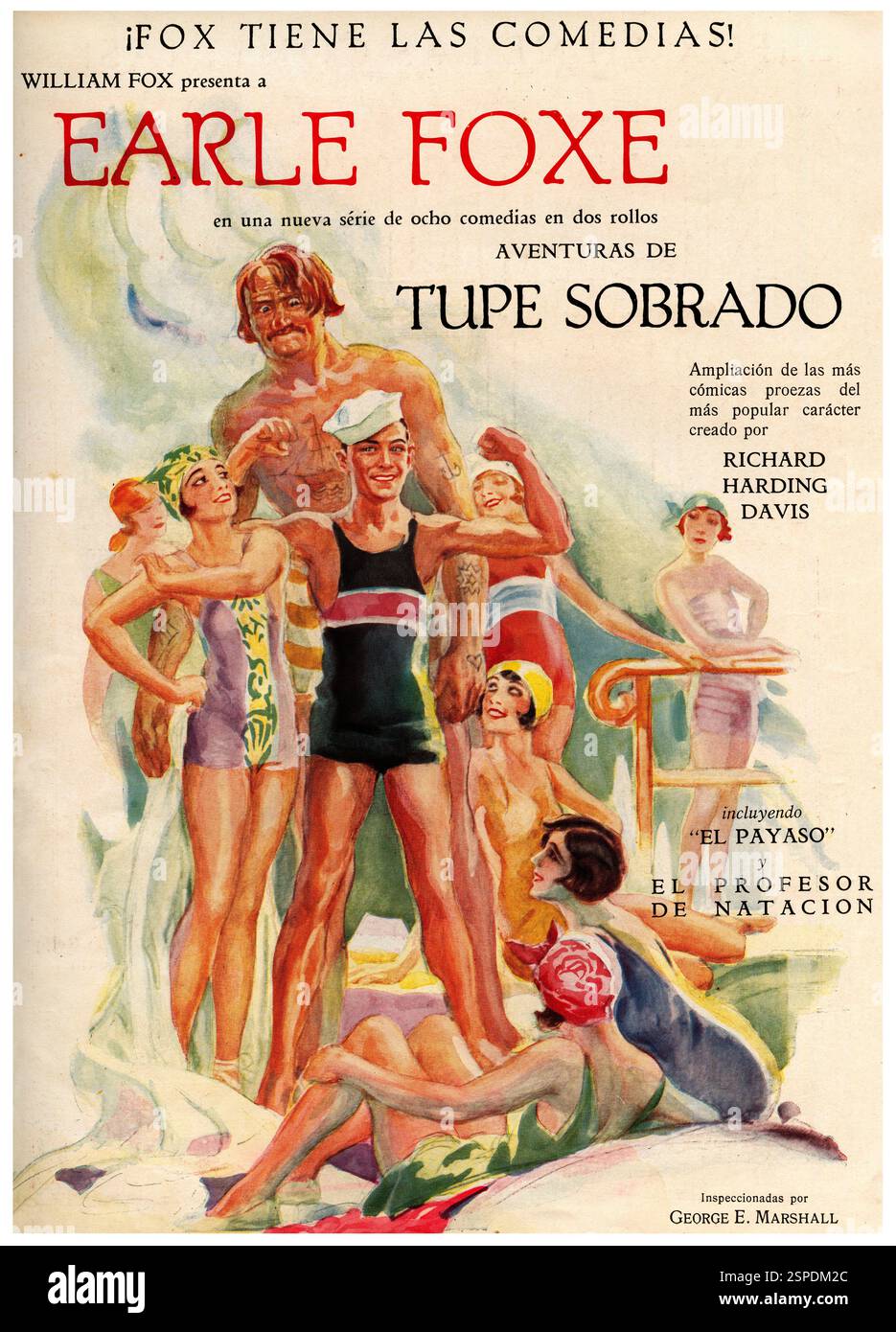 Publicidad. Anuncio de la película Earle Foxe, aventuras de Tupe Sobrado, producida por William Fox (1872-1952), regista de cine norteamericano de origen húngaro. Año 1926. Foto Stock