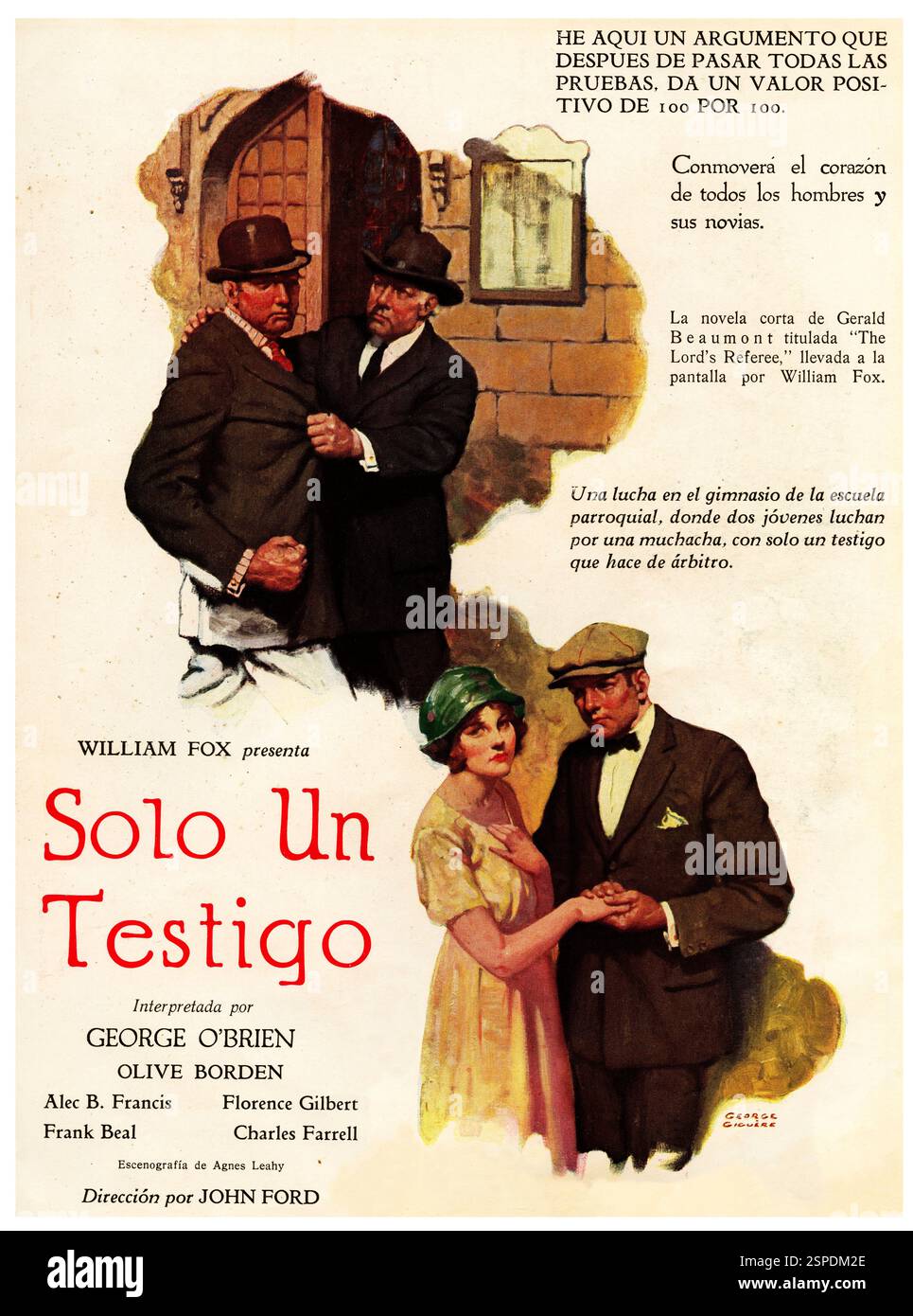 Publicidad. Anuncio de la película solo un testigo, producida por William Fox (1872-1952), regista de cine norteamericano de origen húngaro. Año 1926. Foto Stock