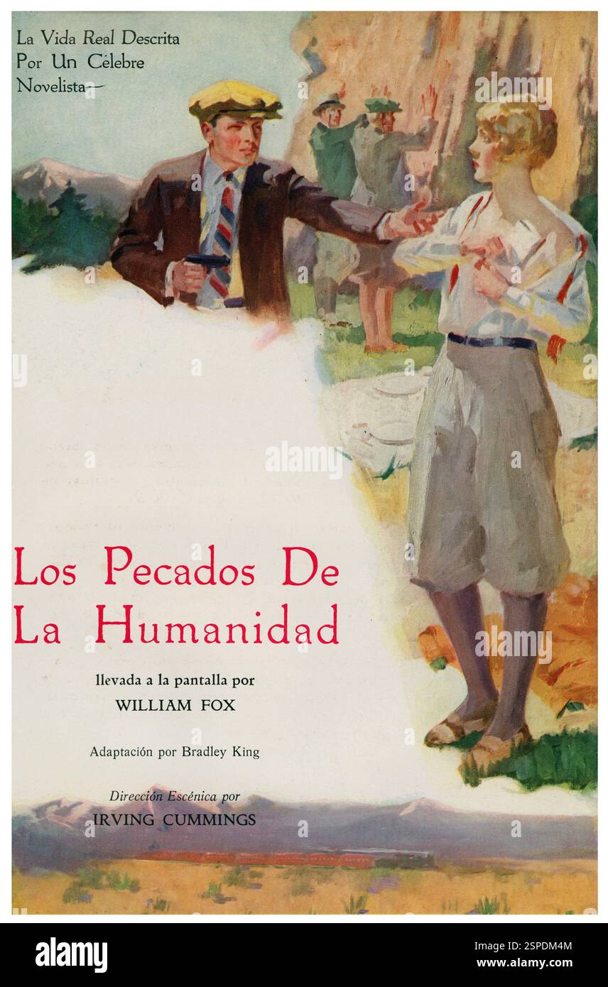 Publicidad. Anuncio de la película Los pecados de la humanidad, producida por William Fox (1872-1952), regista de cine norteamericano de origen húngaro. Año 1926. Foto Stock