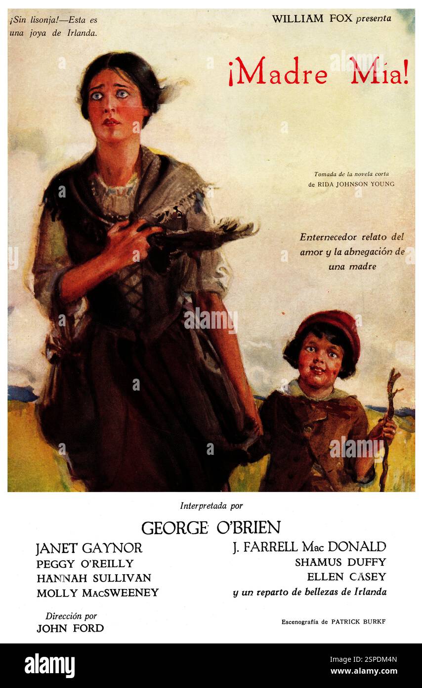 Publicidad. Anuncio de la película ¡madre mía!, producida por William Fox (1872-1952), regista de cine norteamericano de origen húngaro. Año 1926. Foto Stock