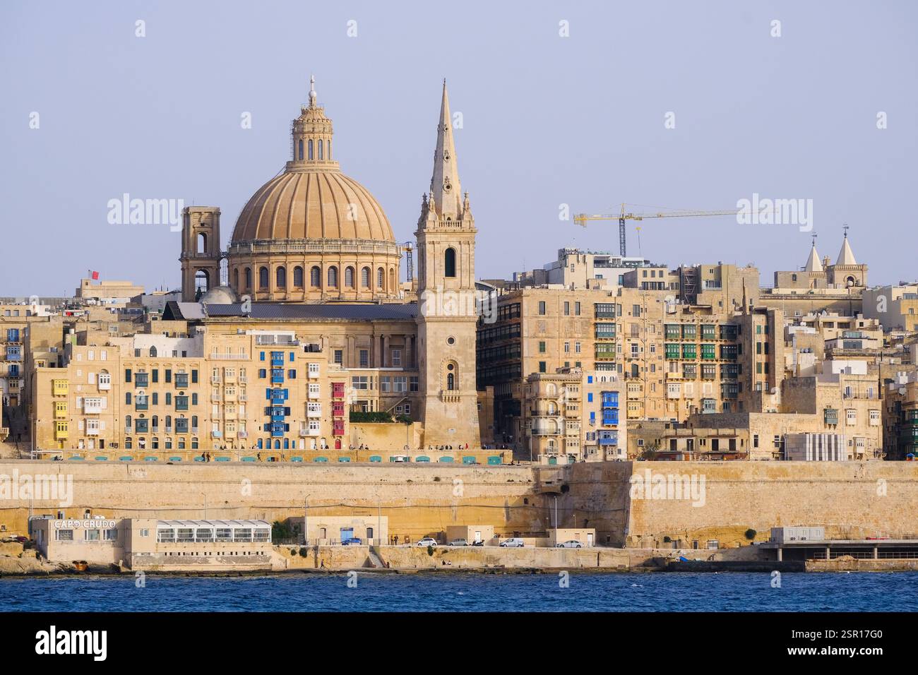 Il paesaggio della città di la Valletta, capitale di Malta Foto Stock