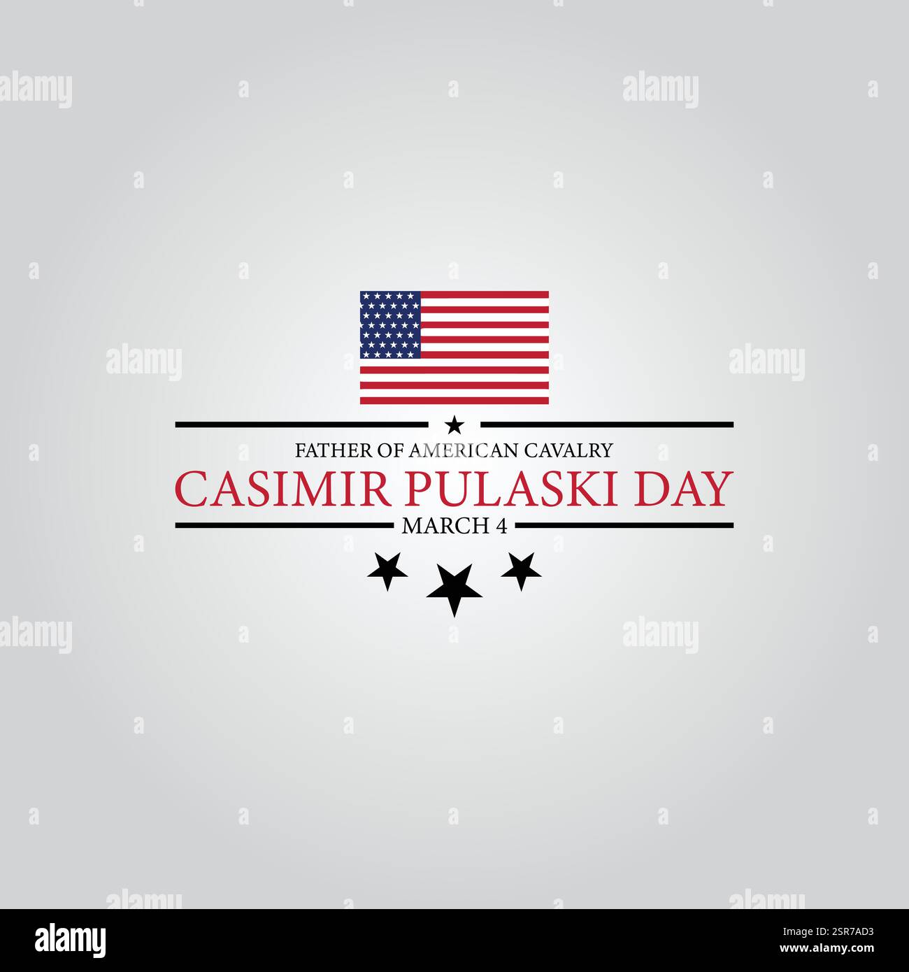 Commemorazione del giorno di Casimir Pulaski 4 marzo Illustrazione Vettoriale