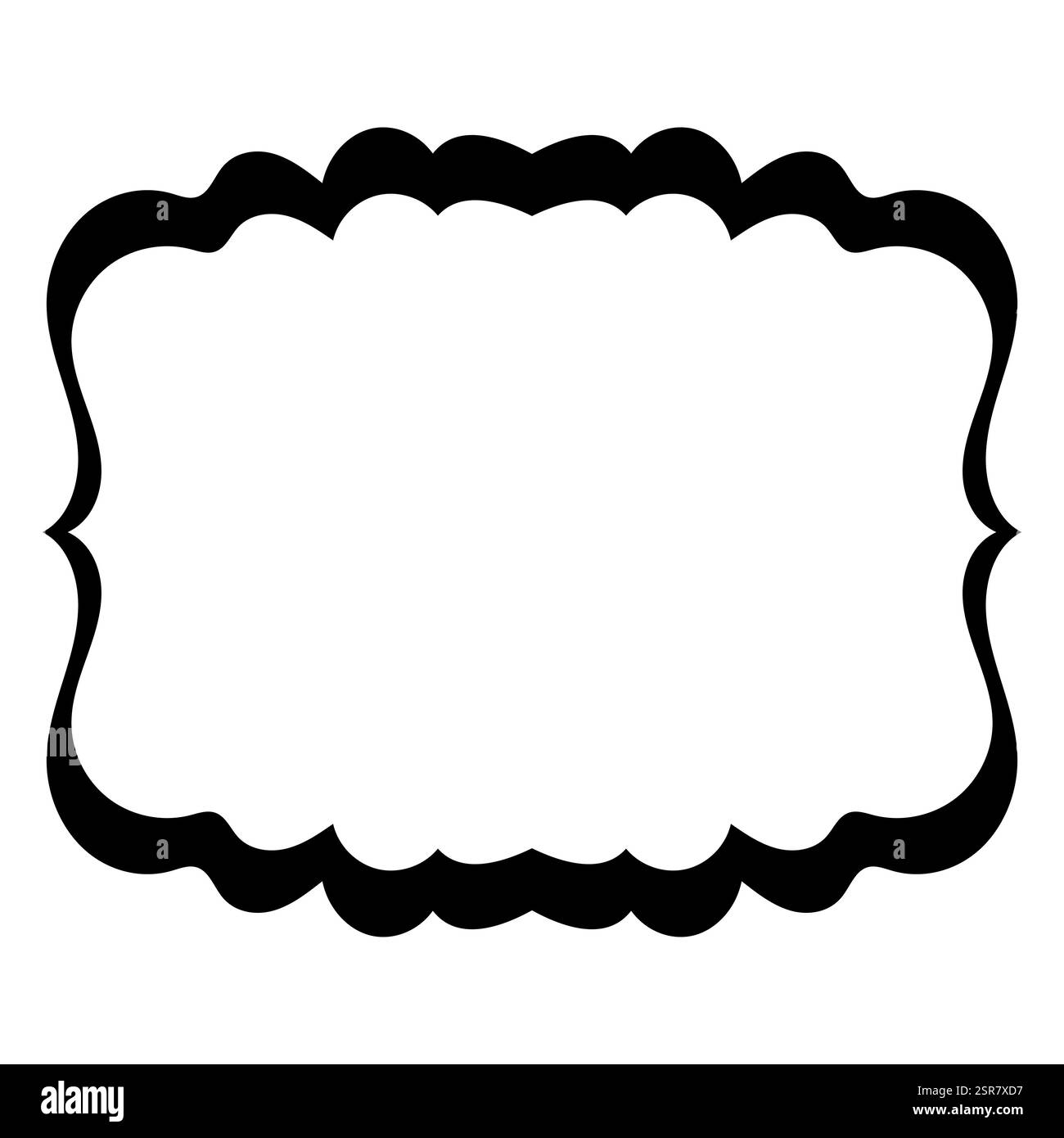 Disegno con linea nera della cornice decorativa Illustrazione Vettoriale