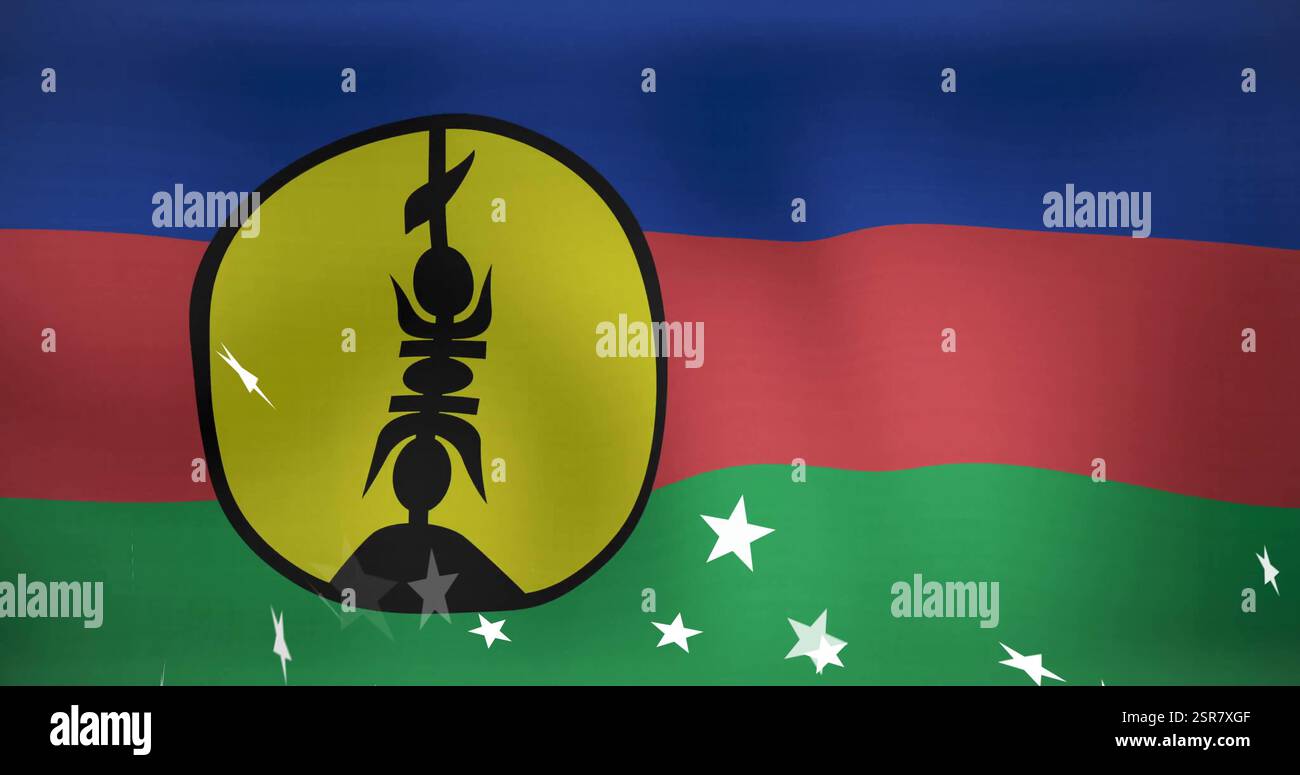 Immagine di stelle bianche sulla bandiera della nuova caledonia Foto Stock