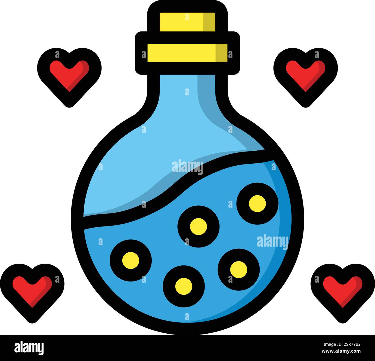 Illustrazione del design dell'icona del vettore di pozione Love Illustrazione Vettoriale