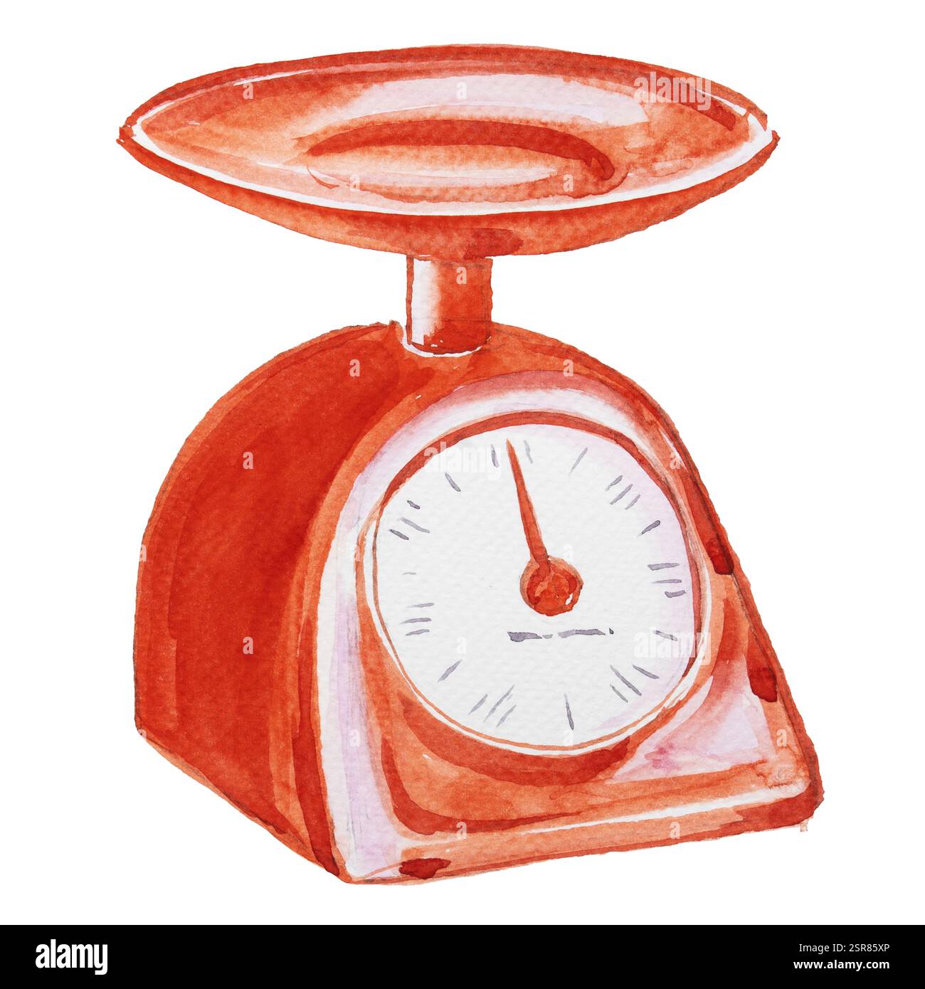 Design vintage con skale rosso. Bella illustrazione di cucina retrò. Clipart a tema di cucina per pagine a tema cucina, libro di cucina, ricette, boo Foto Stock