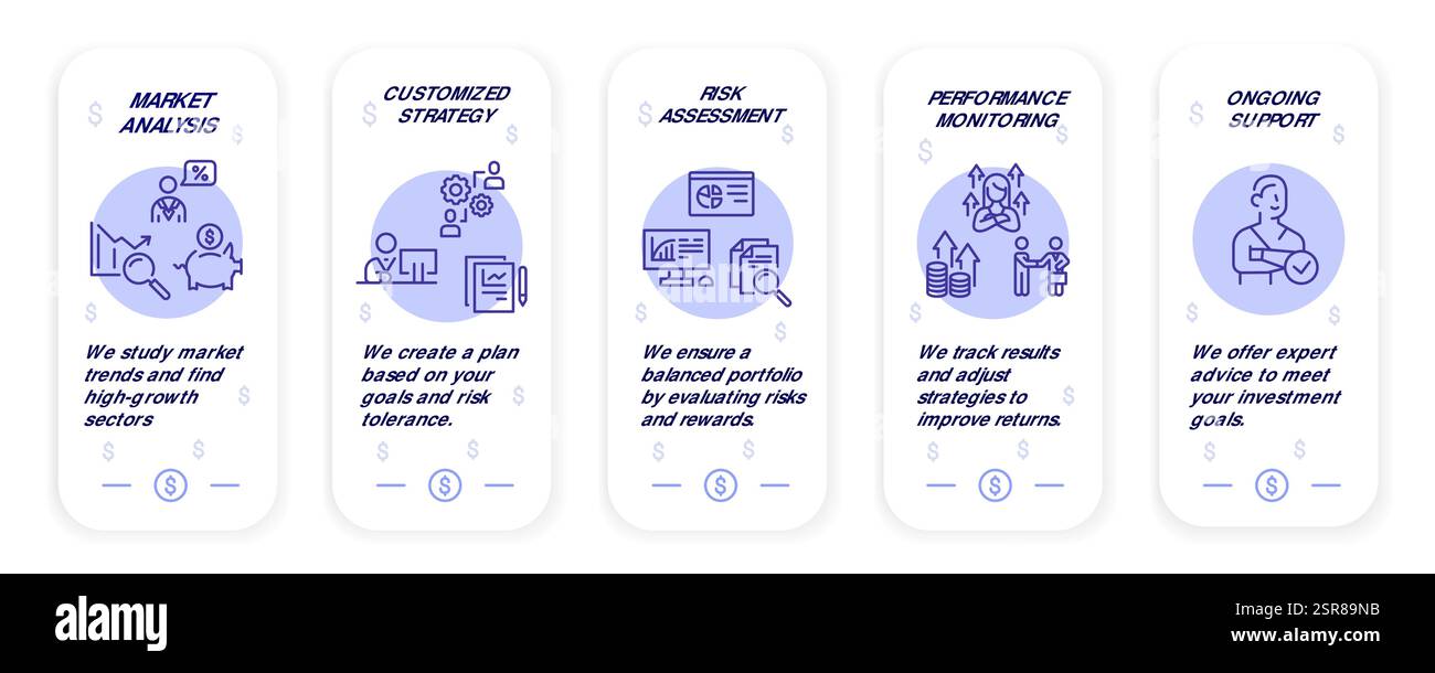 Set di icone investimento Illustrazione Vettoriale