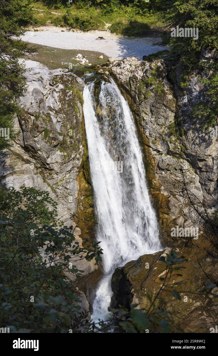 Aubachfall vicino a Voglau, Lammertal, Osterhorngruppe, Salzkammergut, provincia di Salisburgo, Austria, Europa Foto Stock