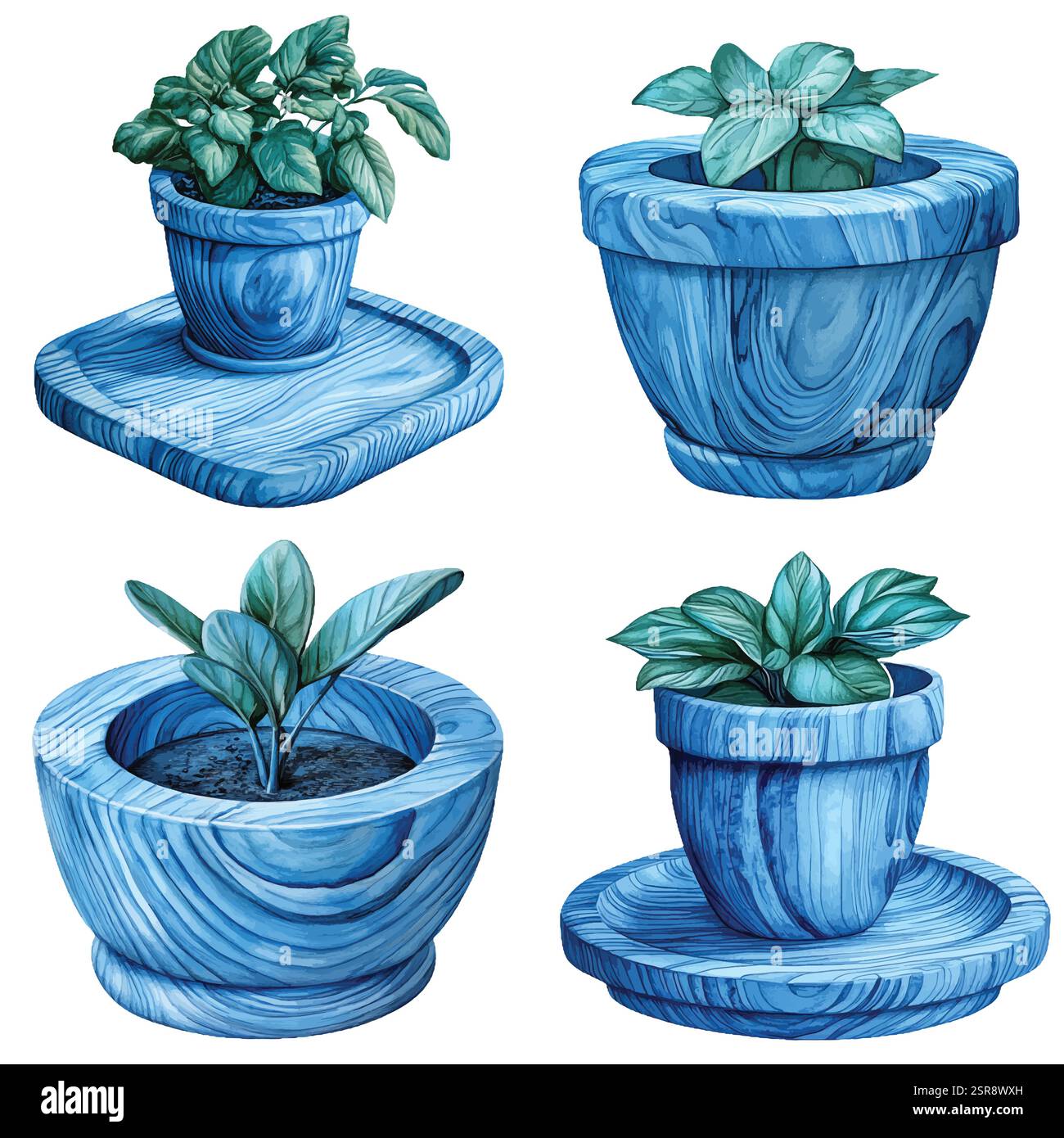 Un'illustrazione ad acquerello disegnata a mano di una collezione di set disegnata a mano che è stata tracciata e vettorizzata dall'immagine. L'illustrazione è riportata nella Illustrazione Vettoriale