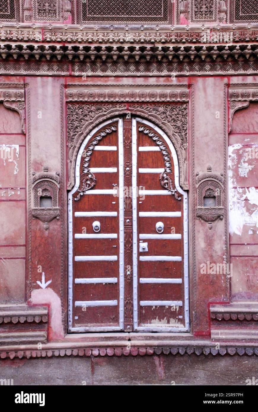 Finestra di haveli, Bikaner, Rajasthan, India maggio-2009 Foto Stock
