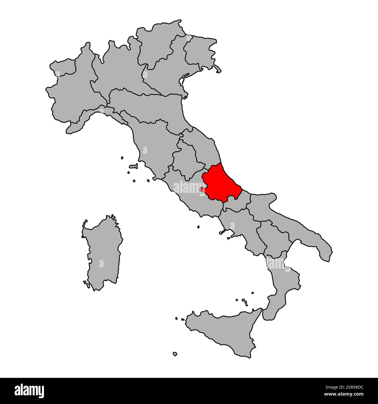 Italia mappa dell'Abruzzo simbolo forma, web di viaggio concetto piatto icona web vettoriale illustrazione . Illustrazione Vettoriale
