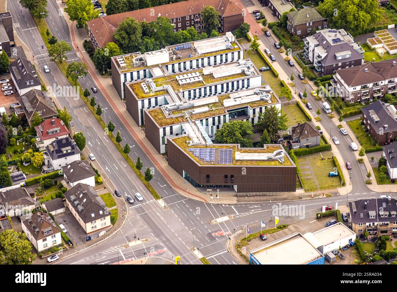 Vista aerea, Hochschule Ruhr West Campus Bottrop, nord-est, Bottrop, regione della Ruhr, Renania settentrionale-Vestfalia, Germania Foto Stock