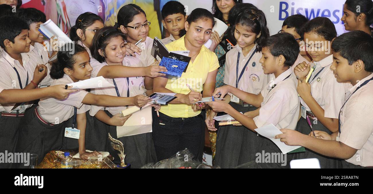 Ginnasta indiano Dipa Karmakar durante la sua funzione felicitation organizzato dalla Camera di bengala di commercio in Kolkata Foto Stock