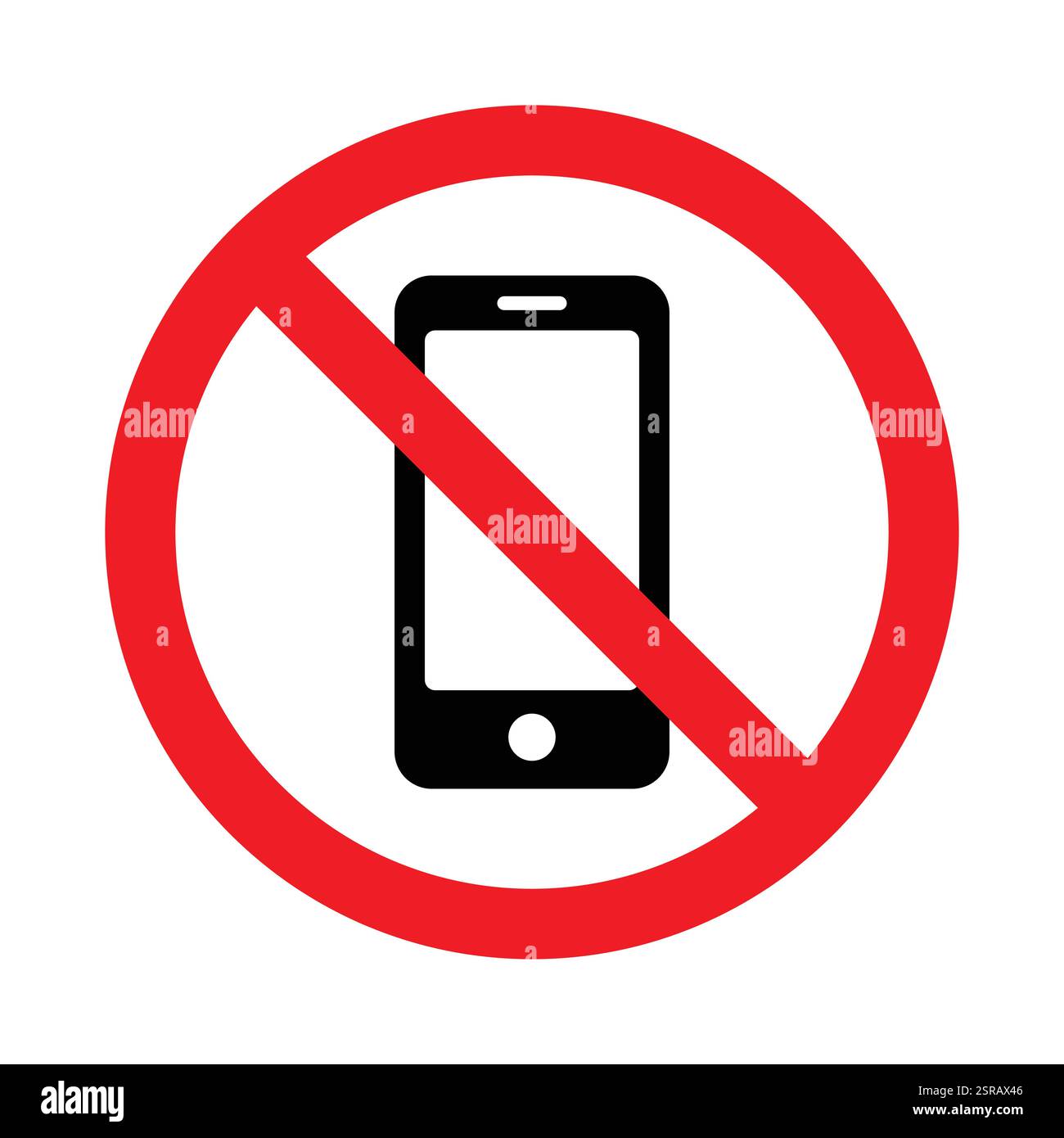 Immagine vettoriale dell'icona del telefono cellulare non consentita su sfondo bianco. Segnale di avvertimento nessun telefono. Nessun segnale di chiamata. Illustrazione vettoriale. Illustrazione Vettoriale