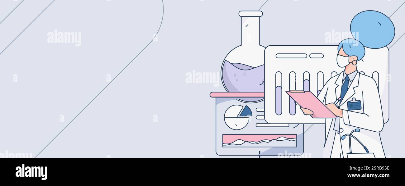 Personaggi medici che combattono l'epidemia concetto di vettore piatto operazione illustrazione disegnata a mano Illustrazione Vettoriale