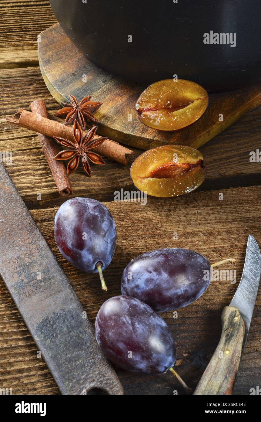 Purea di prugna Foto Stock