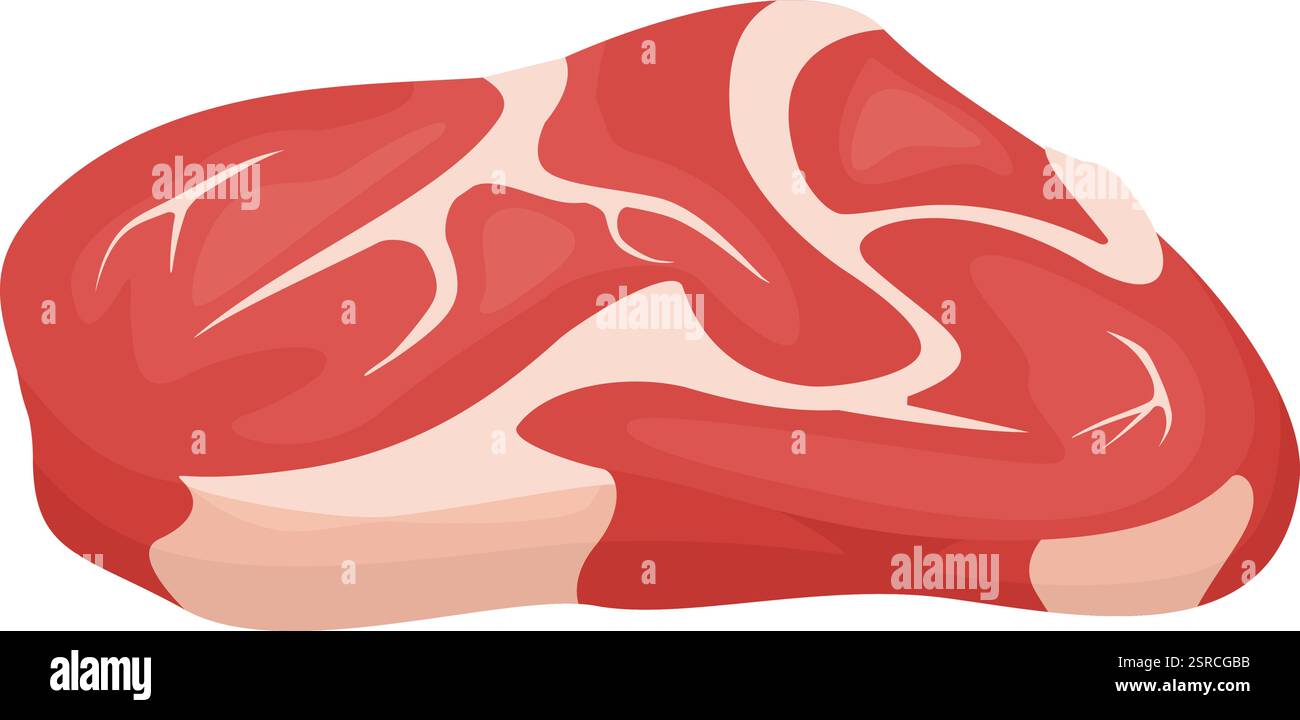 Bistecca di manzo cruda caratterizzata da ricche marmellate e linee di grasso distinte, che esaltano il sapore e la tenerezza dei piatti alla griglia, perfetta per creare pasti appetitosi Illustrazione Vettoriale
