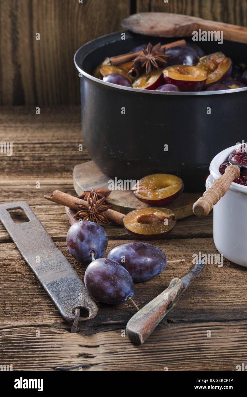 Purea di prugna Foto Stock