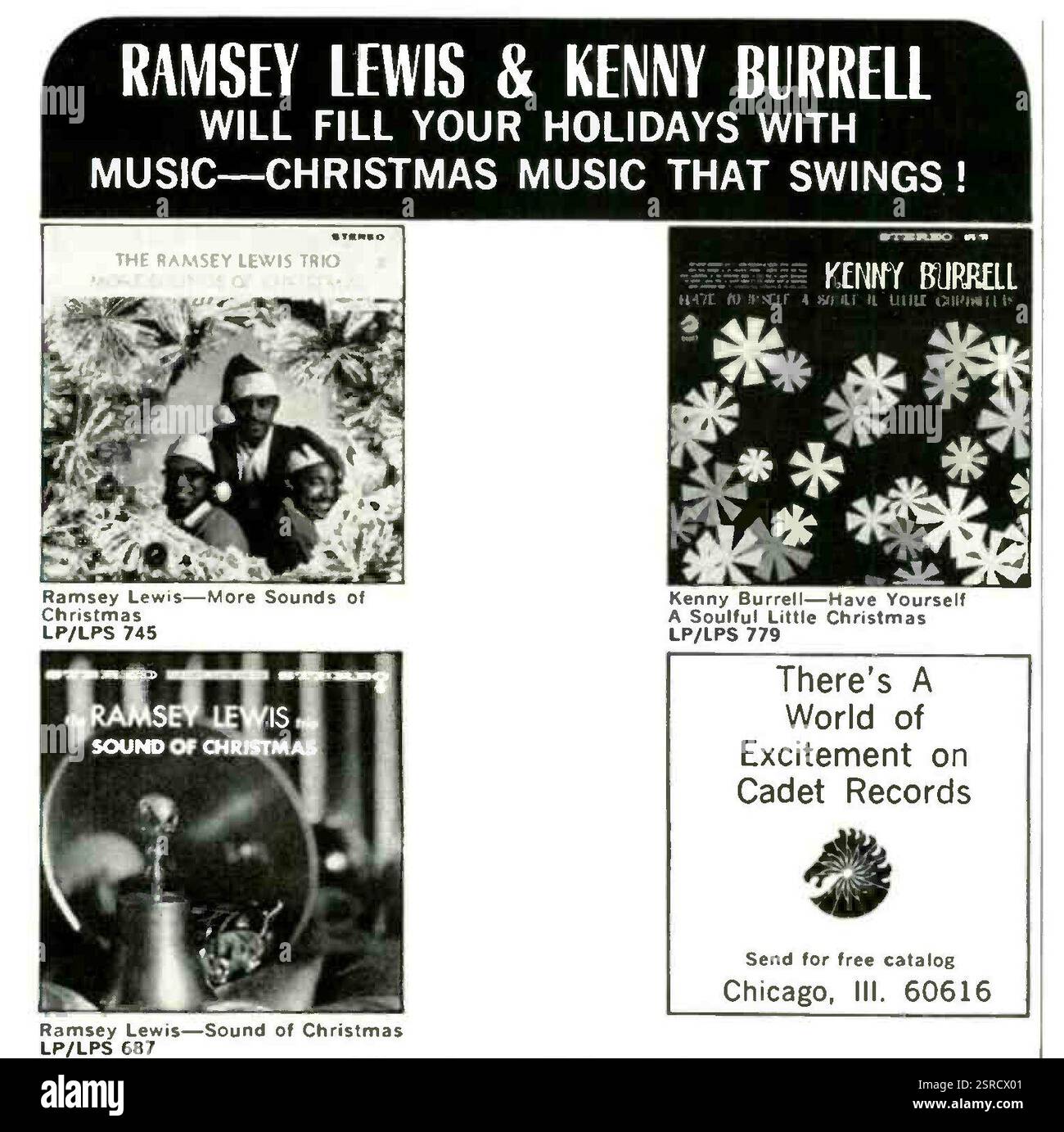 1967 US Ramsey Lewis & Kenny Burrell Cadet Records Chicago Christmas Music Records ad Foto Stock 1967 US Ramsey Lewis & Kenny Burrell Cadet Records Chicago Christmas Music Records ad Foto Stock