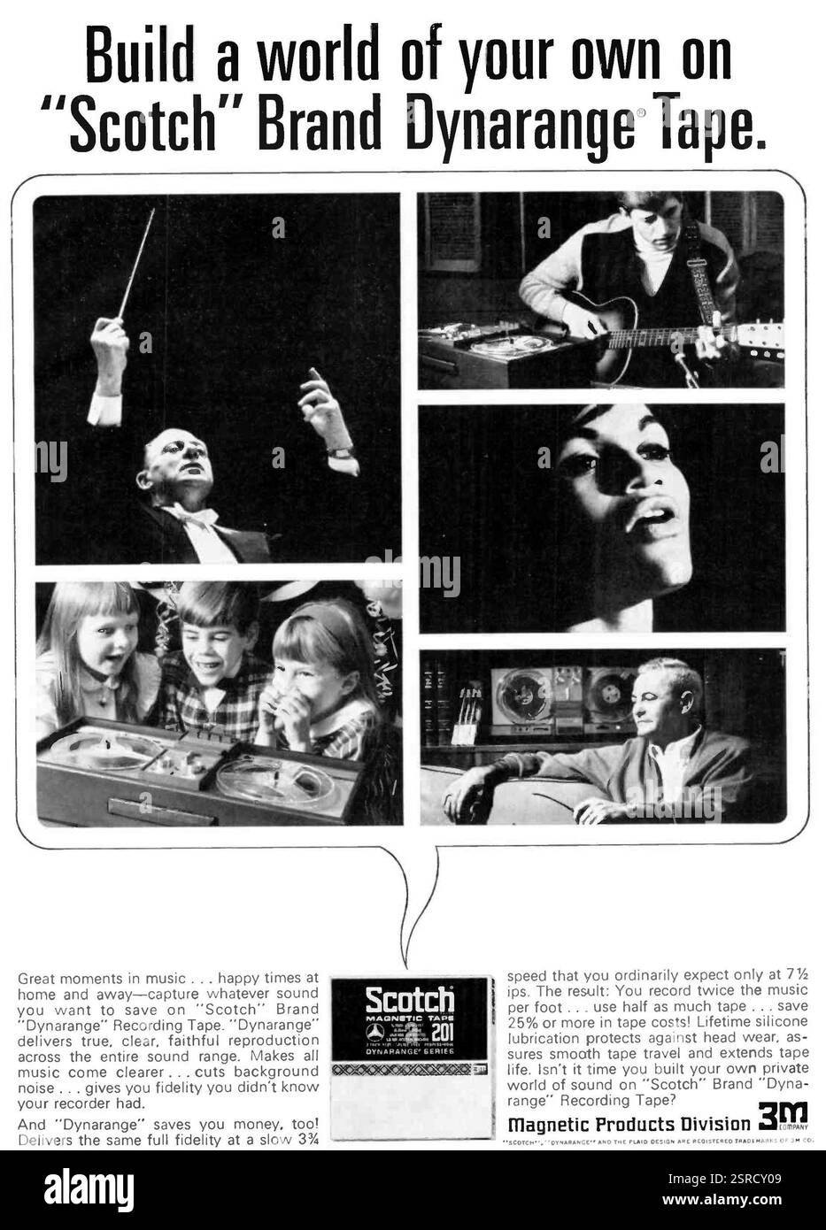 1967 ad nastro magnetico Dynarange Scotch tape USA Foto Stock