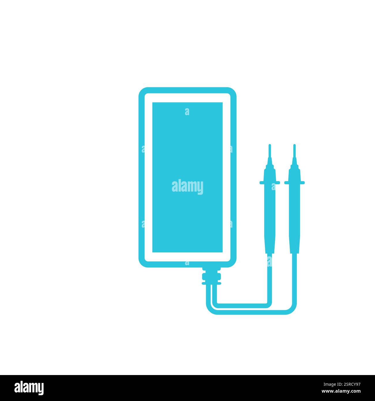 Icona multimetro digitale LCD. Isolato su sfondo bianco. Set di icone blu Illustrazione Vettoriale