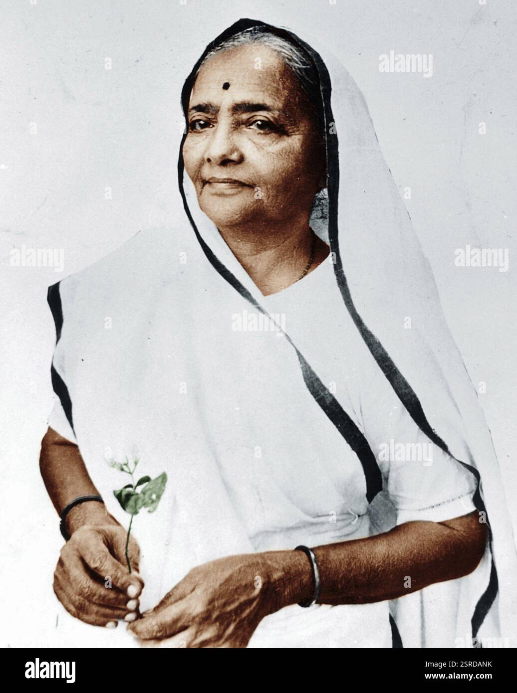 Vecchia foto d'epoca di Kasturba Gandhi, India, Asia, 1930, Asia Foto Stock