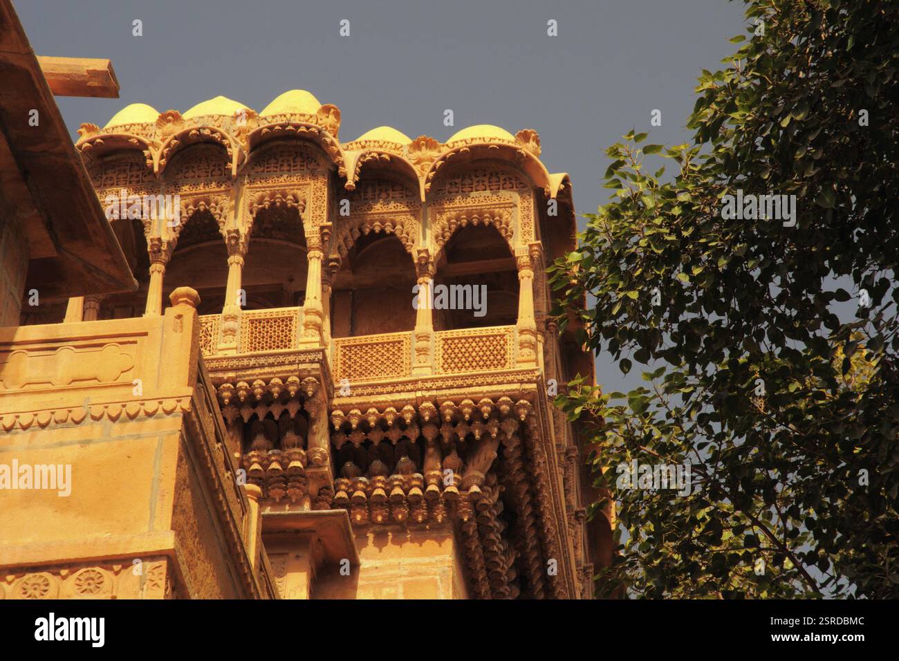 Mansion conosciuta come Salim Singh haveli fatta di arenarie più di 300 anni fa, Jaisalmer, Rajasthan, India, Asia Foto Stock