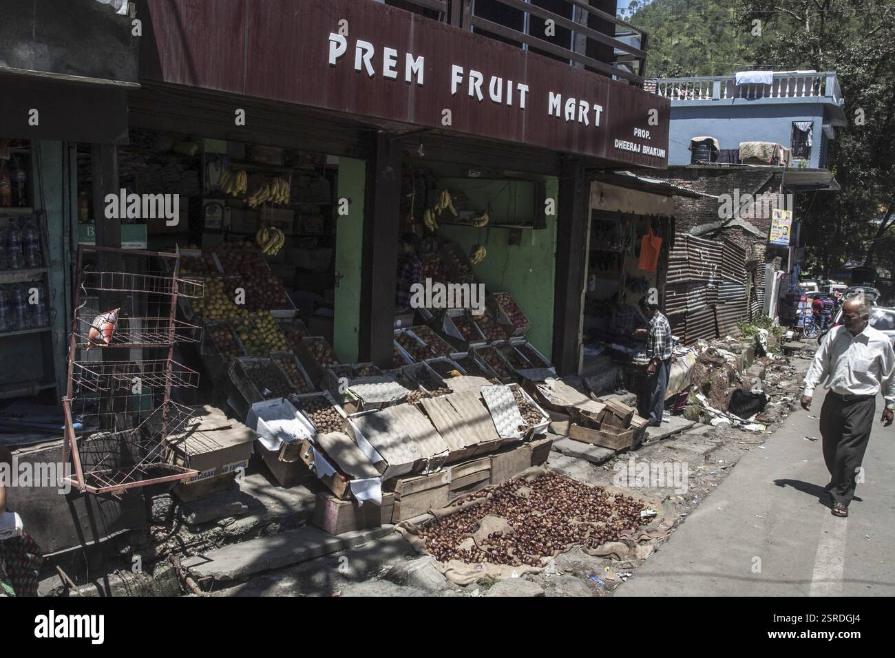 Negozio di frutta all'interno dell'hotel, bhowali, nainital, uttarakhand, India, Asia Foto Stock