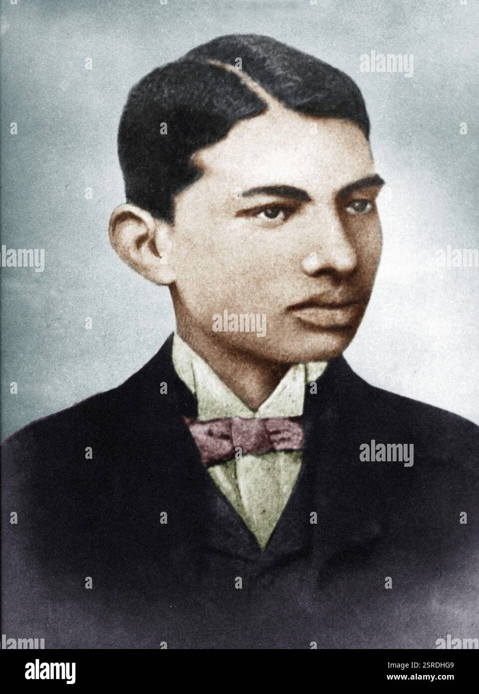 Il Mahatma Gandhi come uno studente di giurisprudenza a Londra, Inghilterra, 1891 Foto Stock