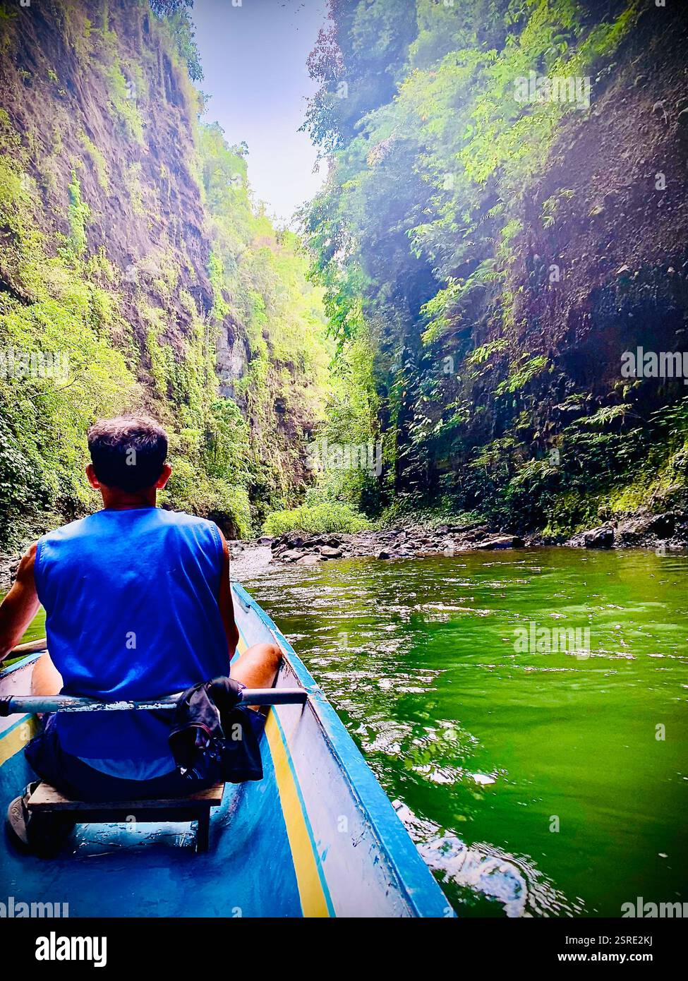 gita sul fiume in canoa Foto Stock