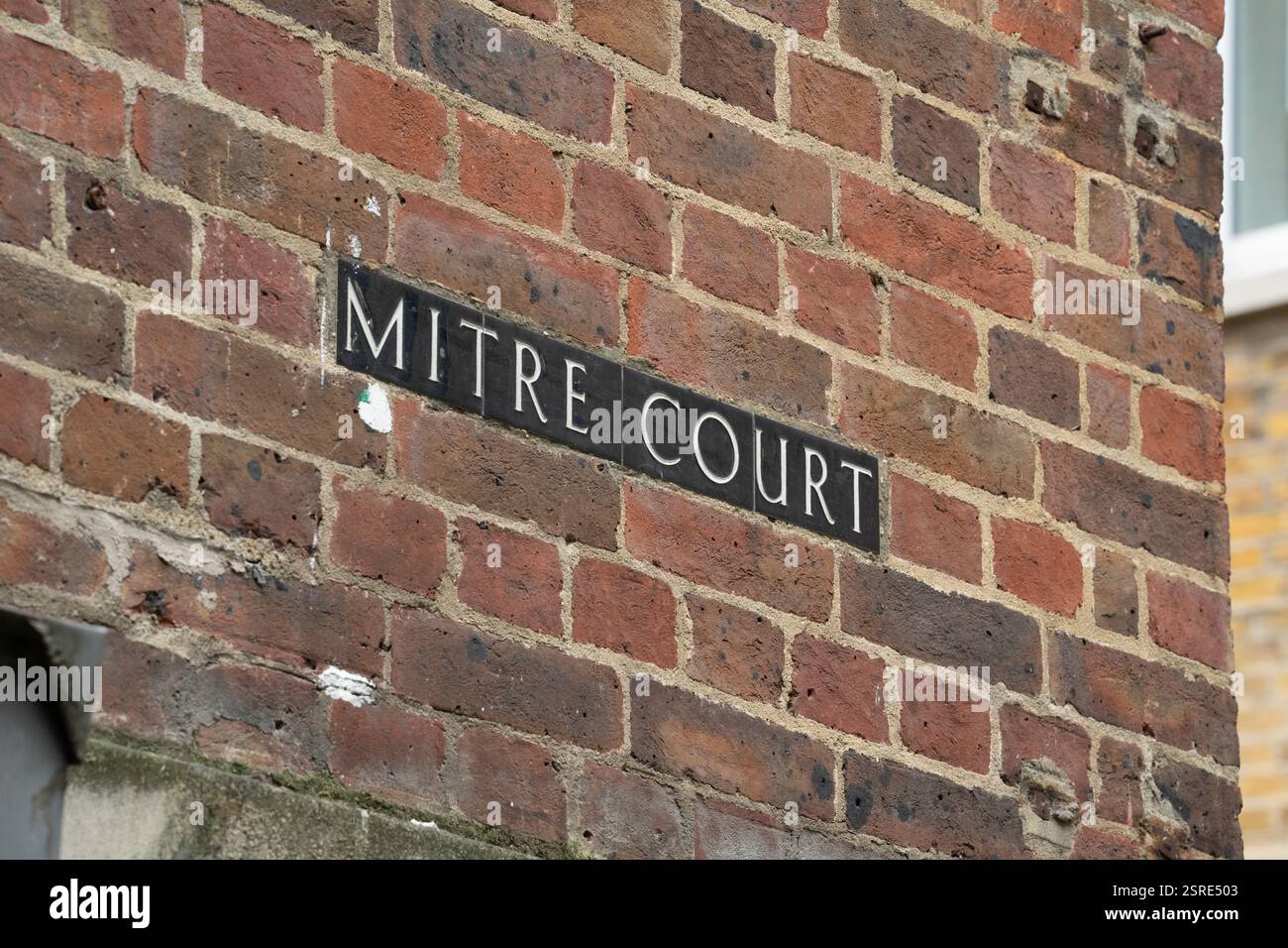 Cartello stradale per Mitre Court Fleet Street Foto Stock