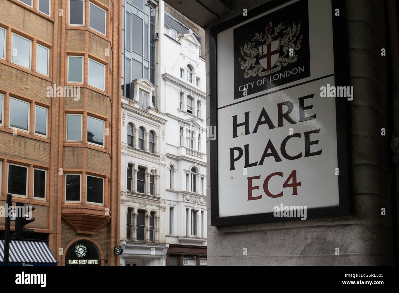 Hare Place, EC4, London Street sign. Fleet Street Foto Stock