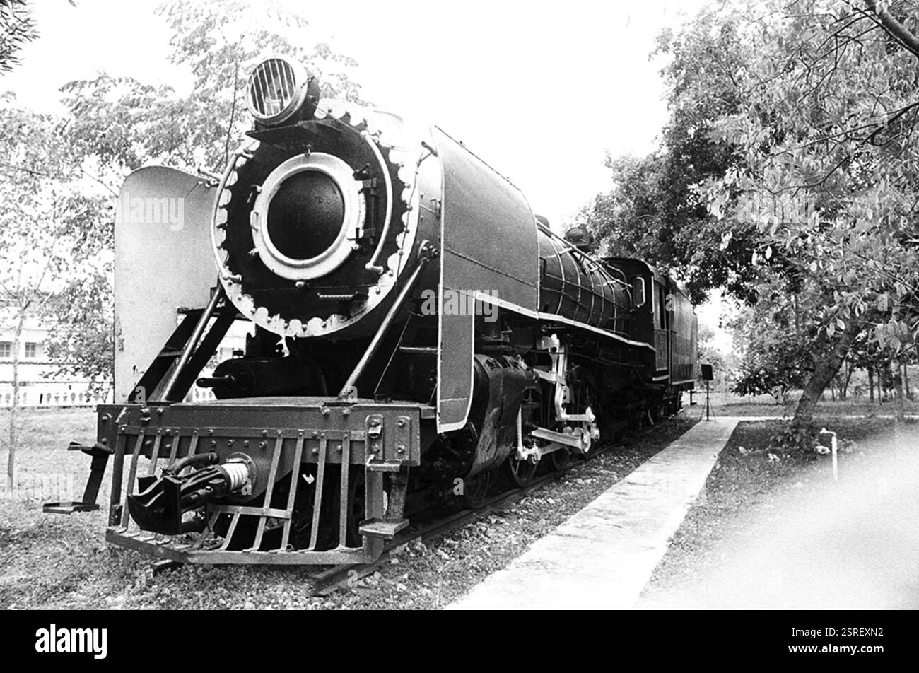Uno dei primi motori a vapore utilizzati dalla Mysore State Railway nel 1920, Museo ferroviario di Mysore, Karnataka, India, Asia Foto Stock