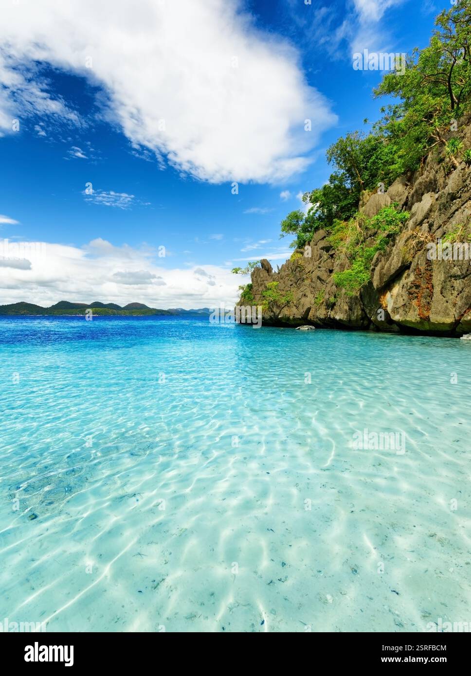 Spiaggia tropicale. Coron, Busuanga island, Palawan provincia, Filippine. Foto Stock