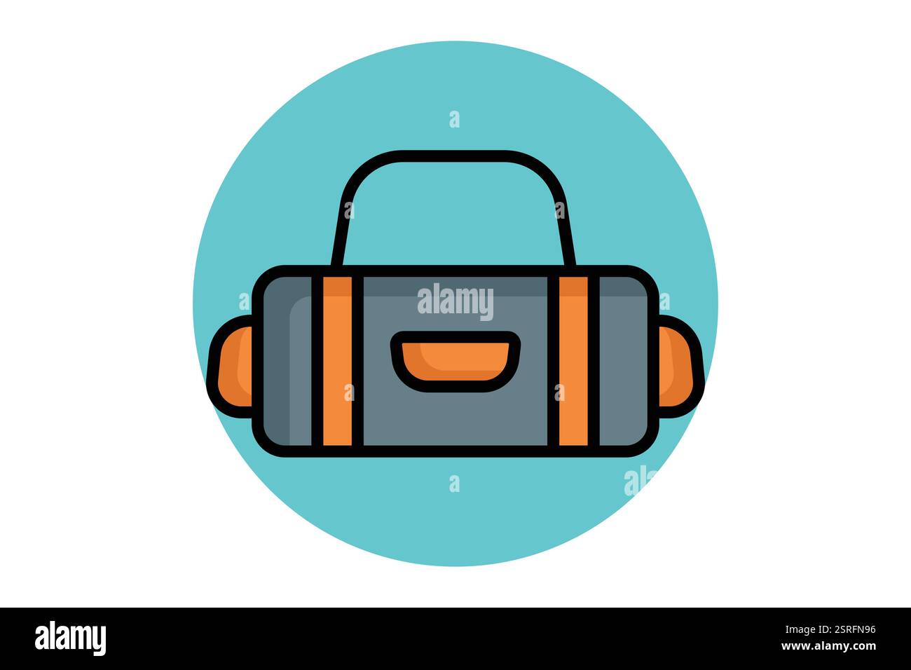Icona della borsa da palestra. stile contorno colorato. icona relativa alla palestra e al fitness Illustrazione Vettoriale
