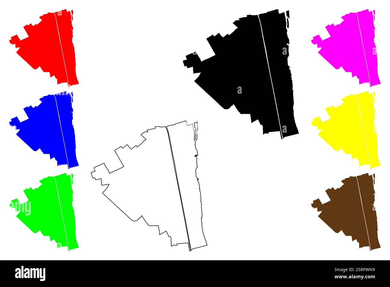 Città di El Hawamdeya (Repubblica araba d'Egitto, Governatorato di Giza) illustrazione vettoriale della mappa, schizzo di scarabocchio mappa di al Hamidiyah Illustrazione Vettoriale