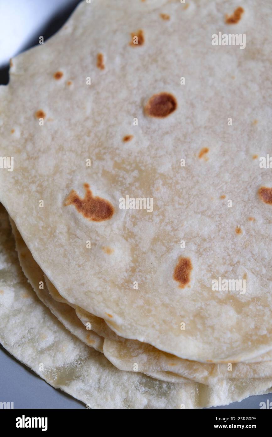 Primo piano di tortilla fatta in casa. Foto Stock