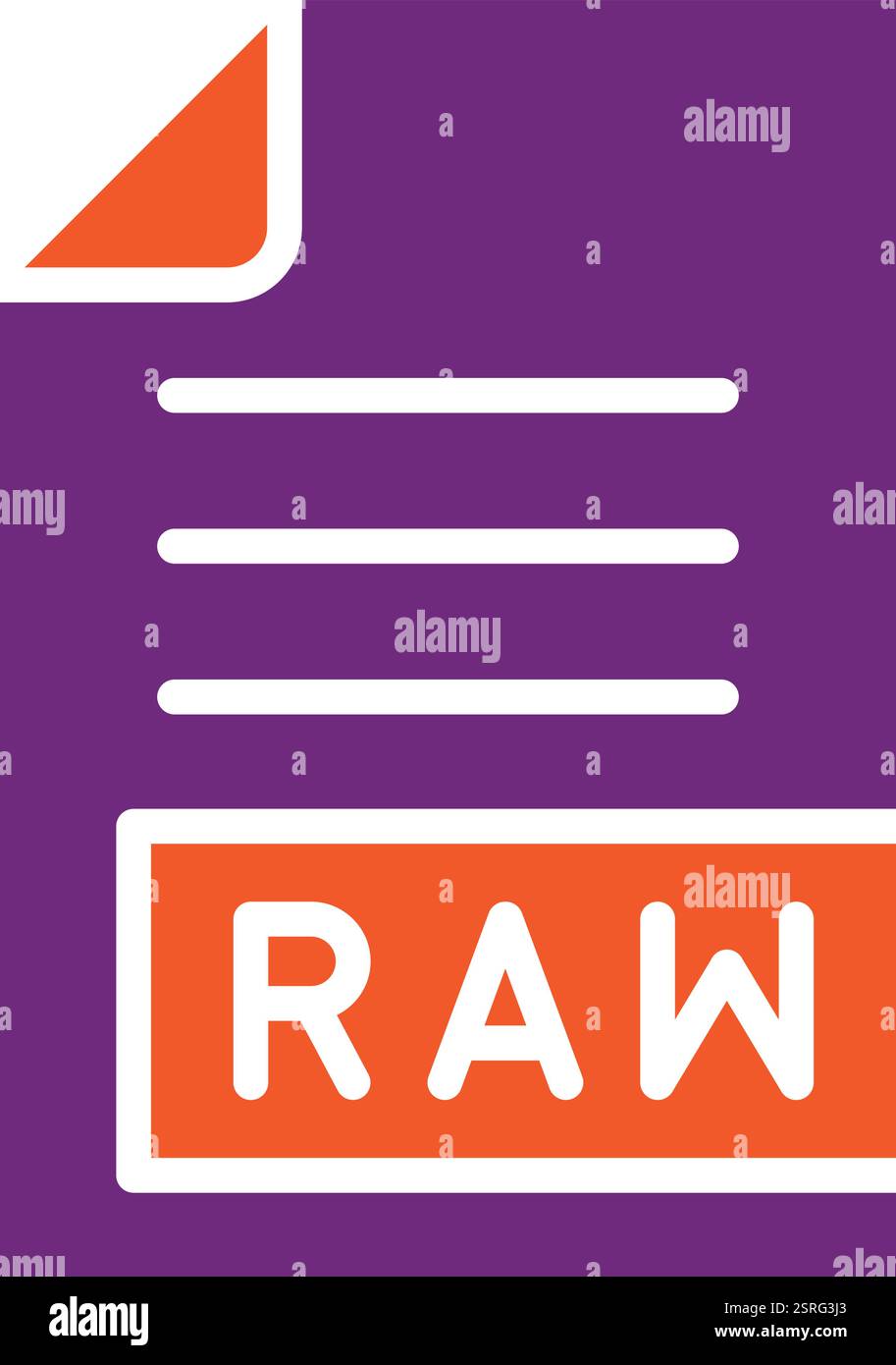 Illustrazione del disegno dell'icona del vettore RAW Illustrazione Vettoriale