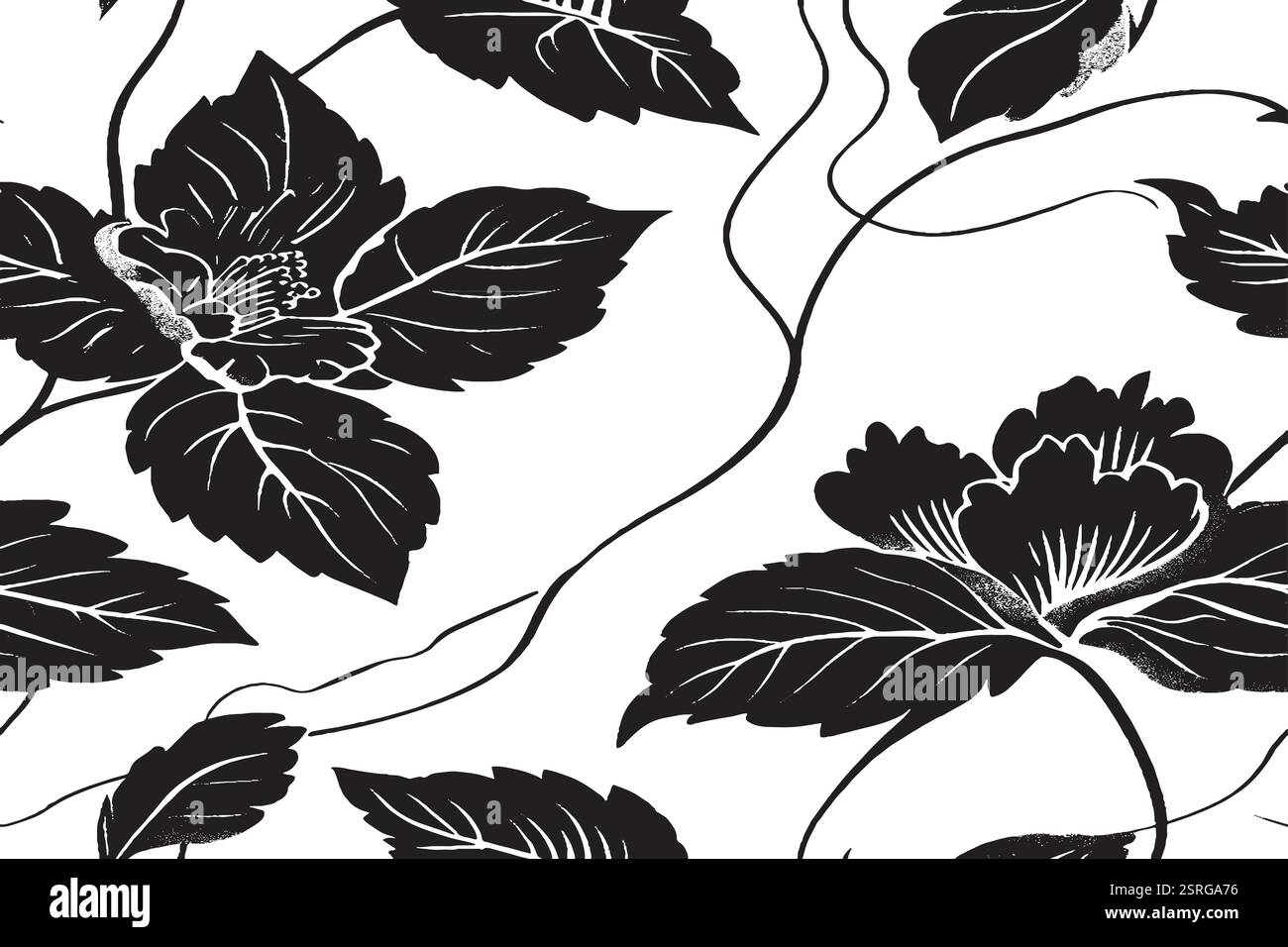 Elegante motivo senza cuciture con fiori ed elementi di design. Motivo floreale per inviti, biglietti, stampa, confezione regalo, produzione, tessuto, tessuto. Illustrazione Vettoriale