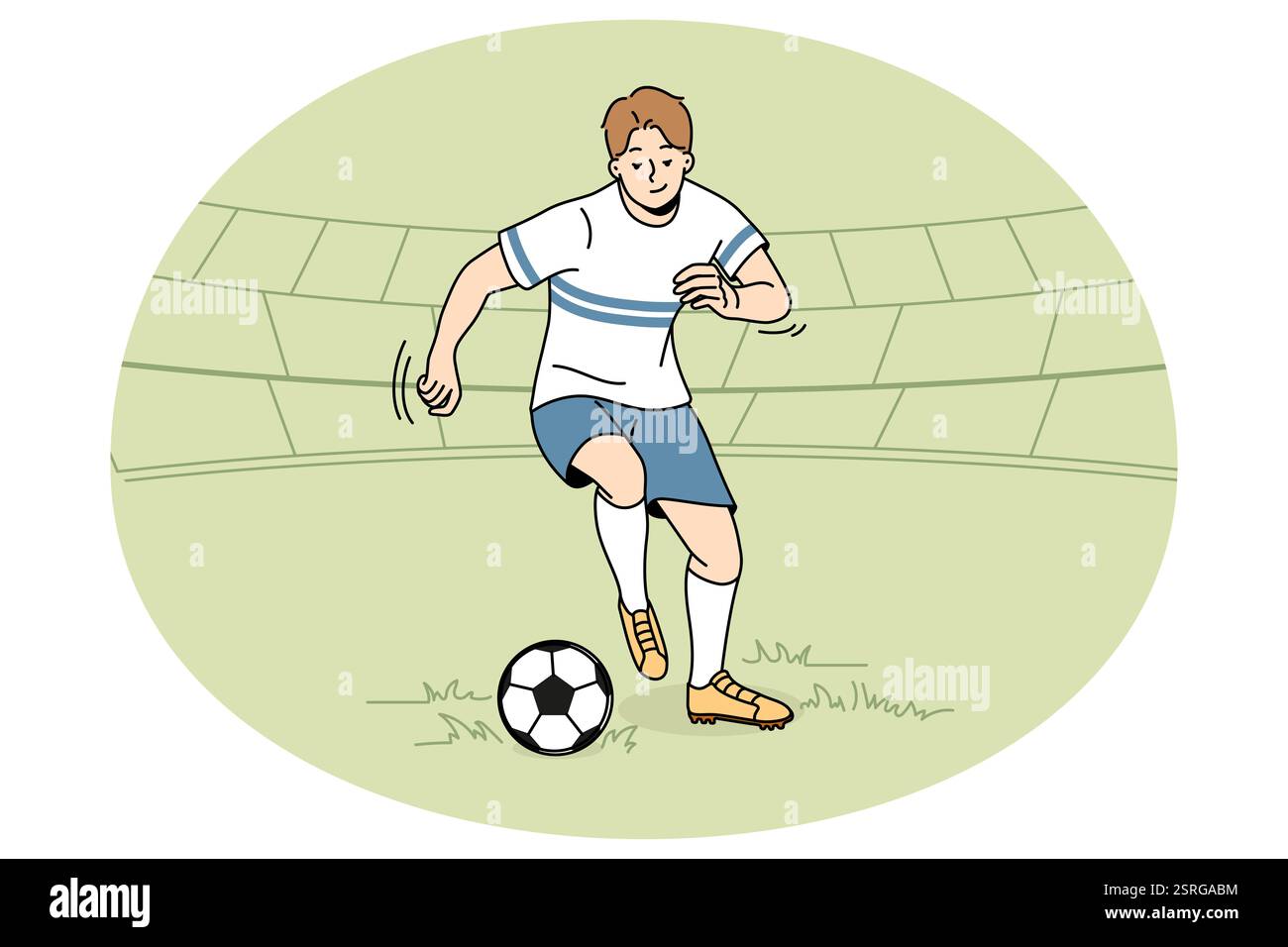 Giocatore di calcio con palla sul campo giocatore di calcio con palla sul campo Copyright: xZoonar.com/DzianisxVasilyeux 1058905891st Foto Stock