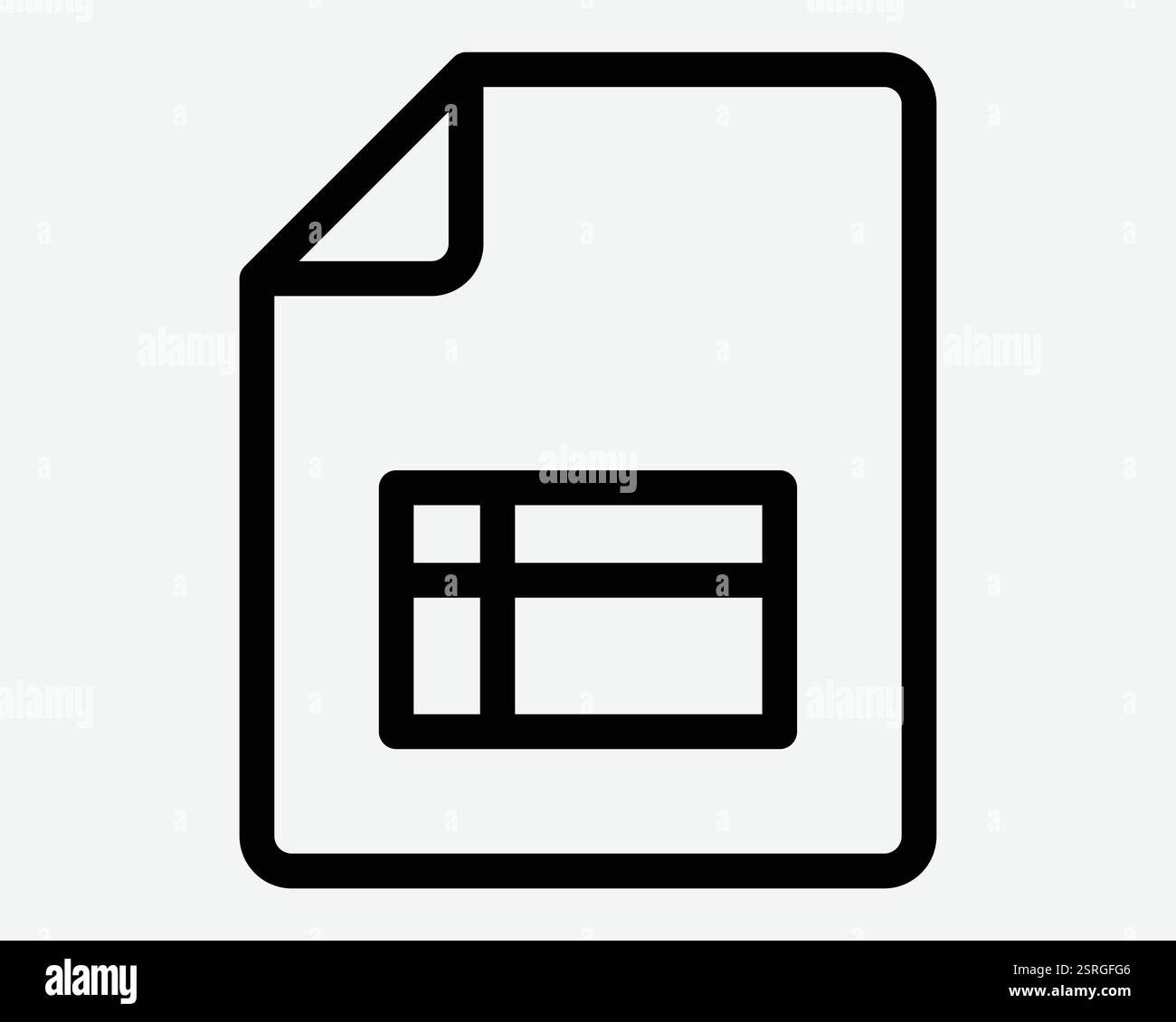 Foglio di calcolo file cartella documento Salva dati documento contorno sagoma icona di input simbolo bianco nero simbolo illustrazione grafica vettore Illustrazione Vettoriale