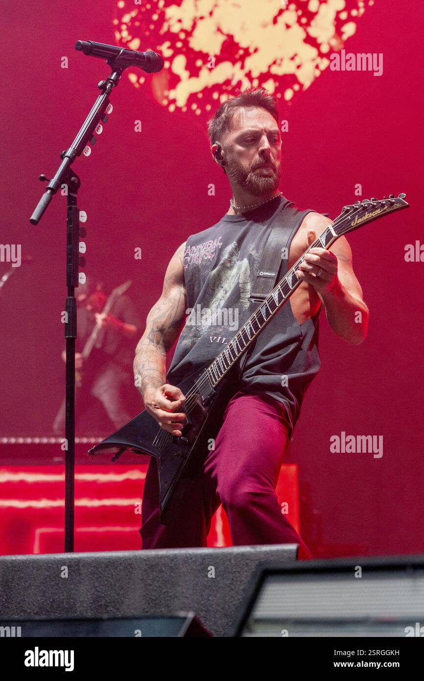 BULLET FOR MY VALENTINE, Metal Band, GB, Matthew Tuck, Singer, chitarrista, The Poisoned Ascendancy EU Tour 2025 che celebra il 20° anniversario della Foto Stock