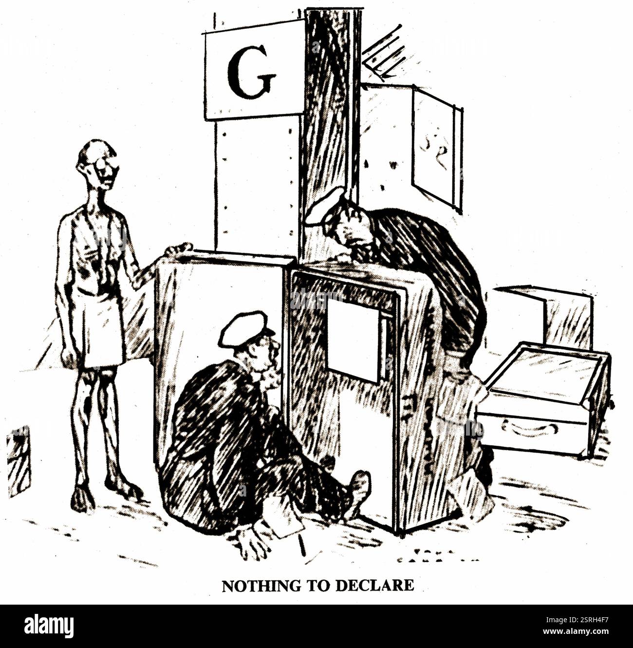 Il Mahatma Gandhi, niente da dichiarare alla dogana britannica, la rivista Life 1931 Foto Stock