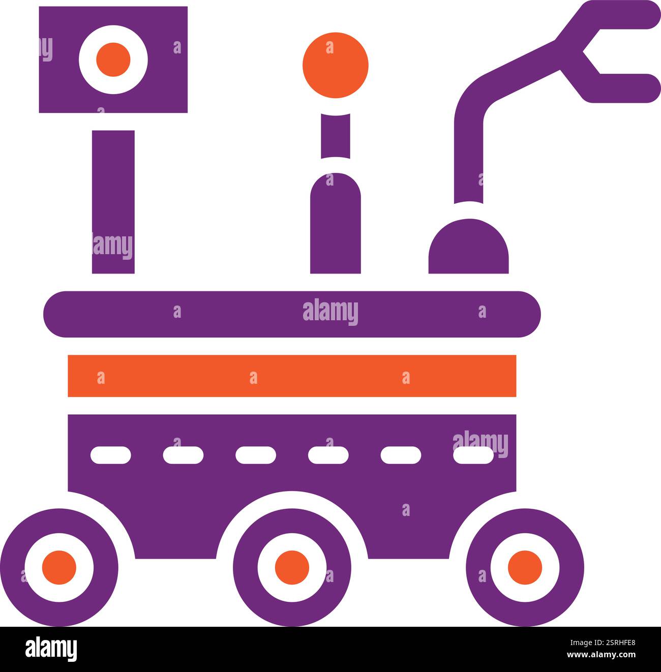 Illustrazione del design dell'icona del vettore Mars rover Illustrazione Vettoriale