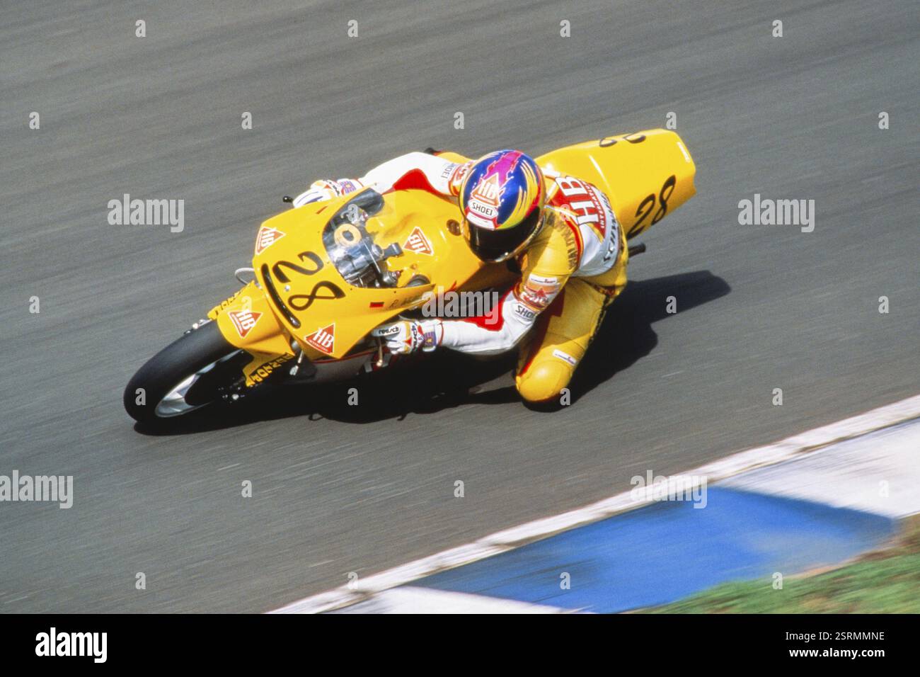 Ralf Waldmann (DEU), Campionato del mondo motociclistico, Honda NSR 250 gialla, GP d'Austria, Salzburgring, 22.05.1994 Foto Stock