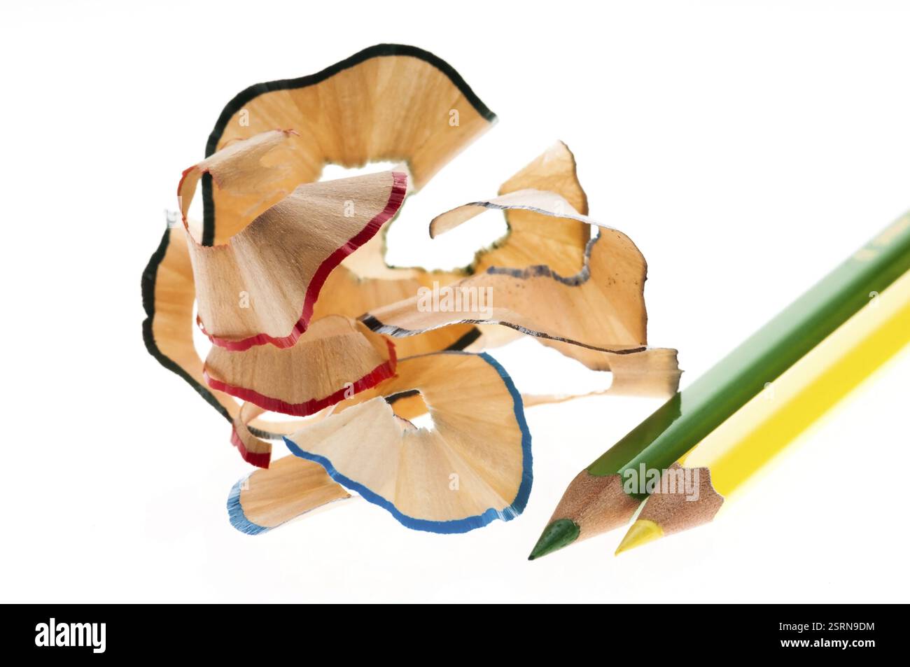 Matite e trucioli Foto Stock