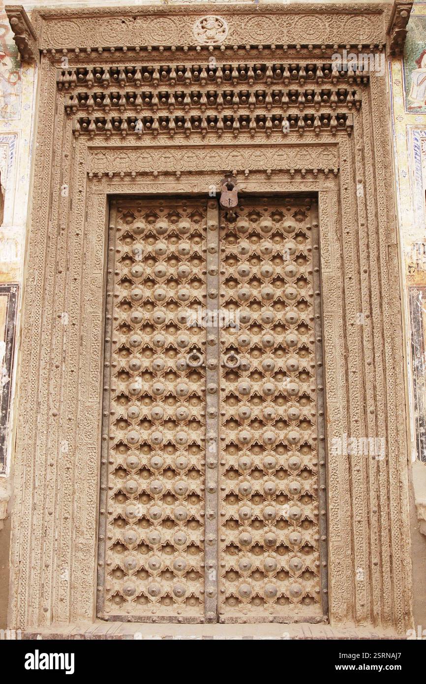 Architettura di vecchi haveli, Fatehpur Shekhawati, Rajasthan, India, Asia Foto Stock