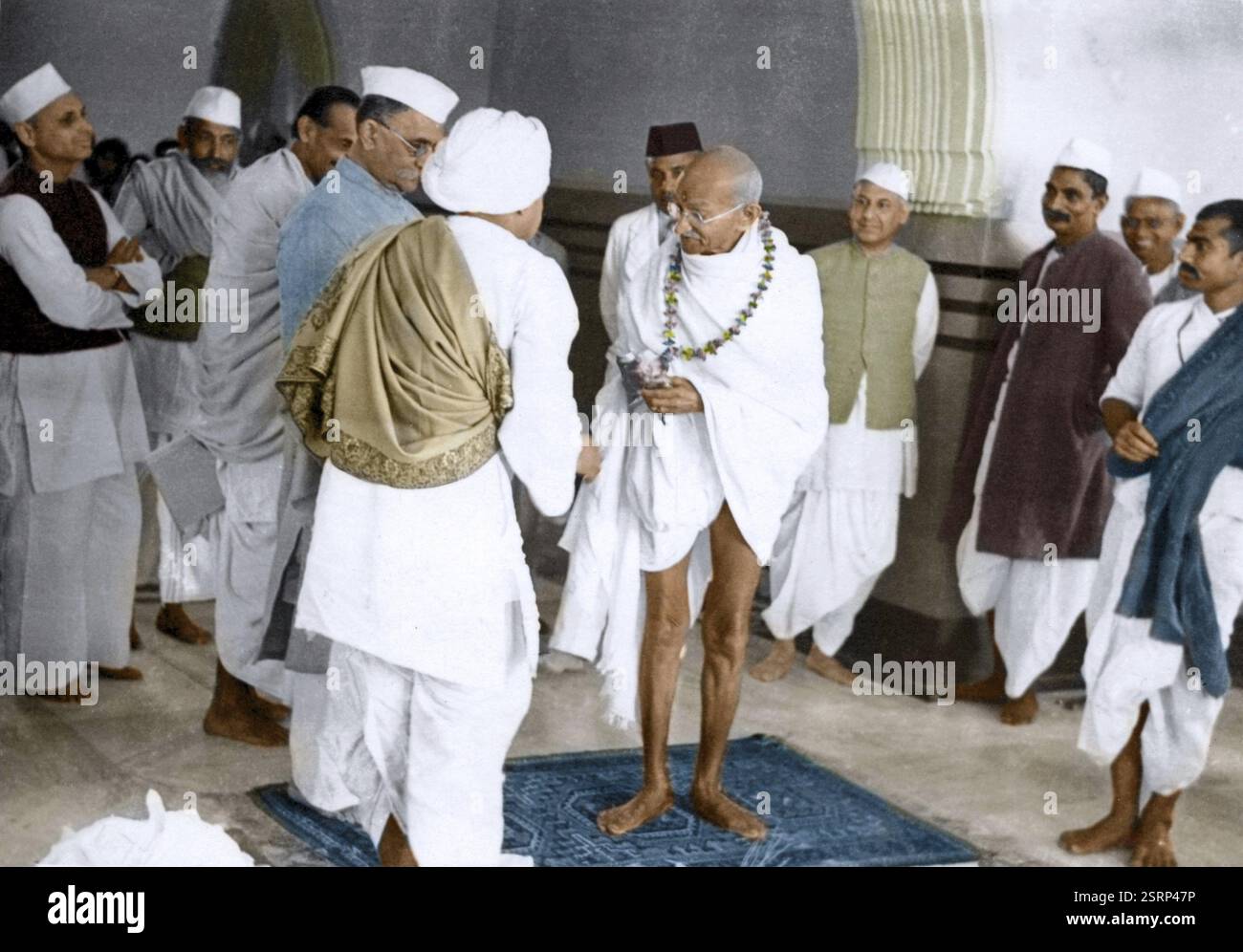 Mahatma Gandhi cerimonia di apertura del Kamla Nehru Memorial Hospital, Allahabad, India, Asia, febbraio 28, 1941, Asia Foto Stock