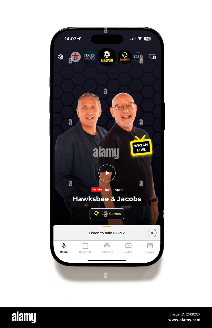 App Talksport su iPhone 16 Plus Foto Stock